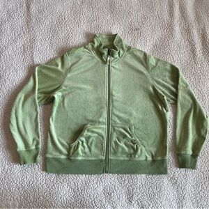 Three Hearts Sage Green‎ Velour Zip-Up Jacket (Size PL)